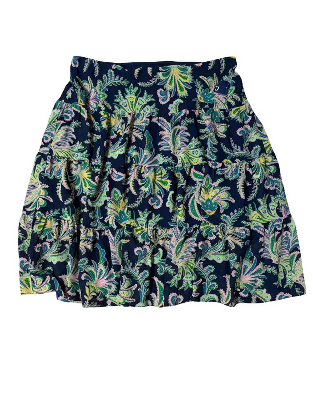 Chaps Navy Floral Paisley Skirt Large
